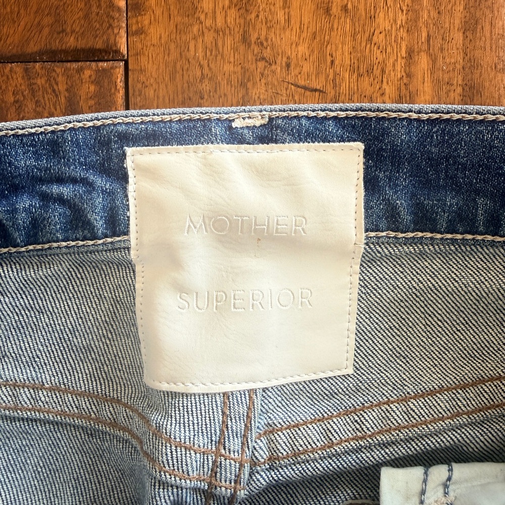 MOTHER Tomcat High-Rise Destroyed Jeans - Medium Blue - Picture 5 of 7